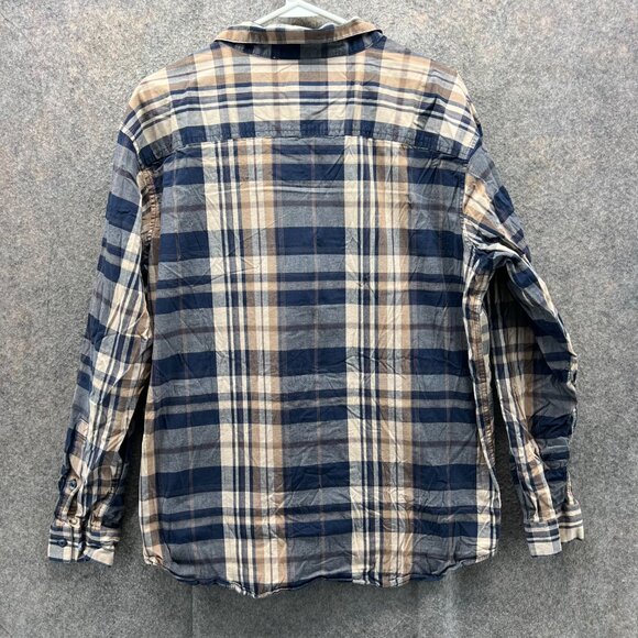 Vintage Columbia Shirt Mens XL Blue Navy Button Down Madras Plaid Outdoors - Picture 2 of 12